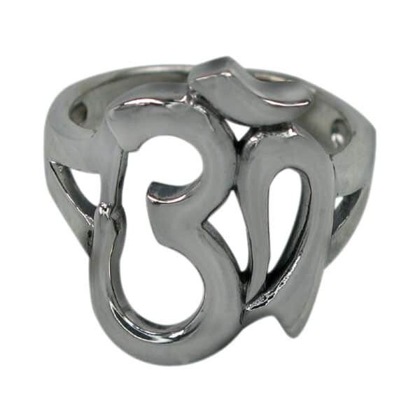 Sterling Silver Om Ring. Approximate Om Size: 18mm Length X 13mm Width