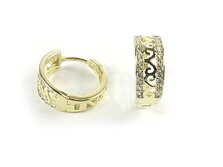 10K Yellow Gold C.Z Huggy Earrings