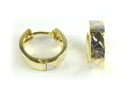 10K Yellow Gold Shimmer Cut Huggy Earrings