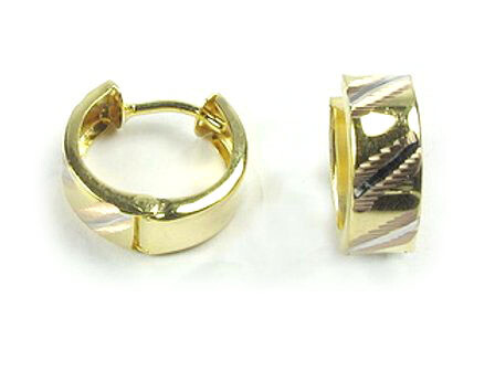10K Yellow Gold Shimmer Cut Huggy Earrings