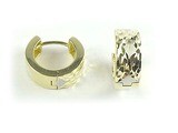 10K Yellow Gold Shimmer Cut Huggy Earrings