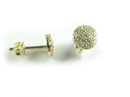 10K Yellow Gold C.Z Stud Earrings