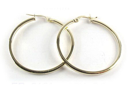 10K Yellow Gold Polished Hoop Earrings