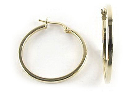 10K Yellow Gold Polished Hoop Earrings