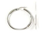 10K White Gold Polished Hoop Earrings