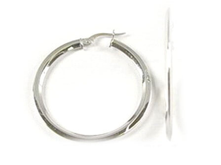 10K White Gold Polished Hoop Earrings 10K White Gold Polished Hoop Earrings