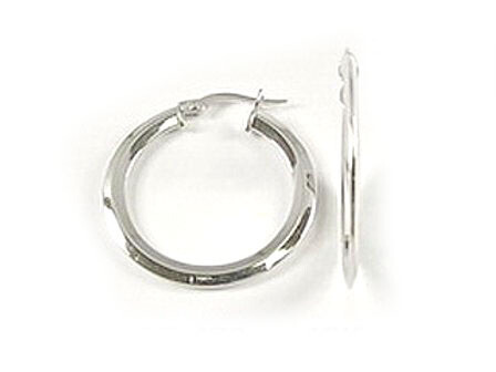 10K White Gold Polished Hoop Earrings