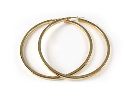 10K Yellow Gold Polished Hoop Earrings