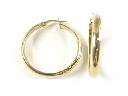10K Yellow Gold Polished Hoop Earrings