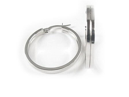 10K White Gold Polished Hoop Earrings