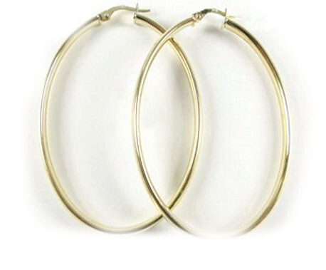 10K Yellow Gold Polished Hoop Earrings