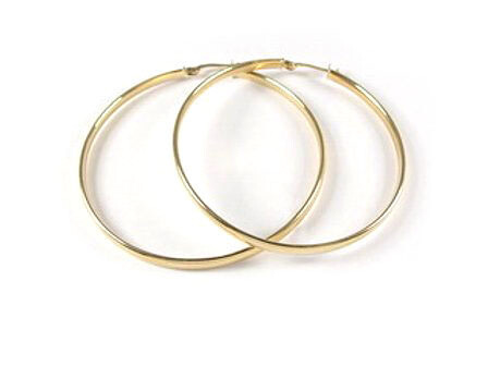 10K Yellow Gold Polished Hoop Earrings