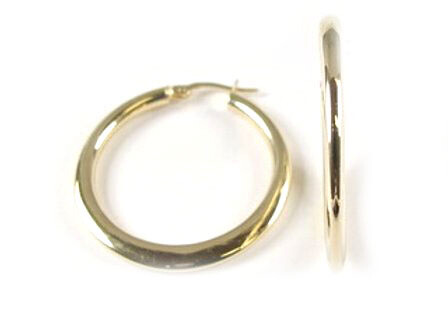 10K Yellow Gold Polished Hoop Earrings