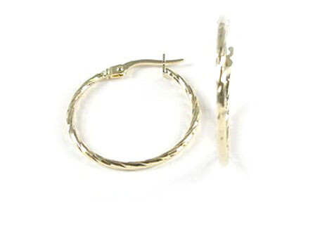 10K Yellow Gold Twisted Hoop Earrings