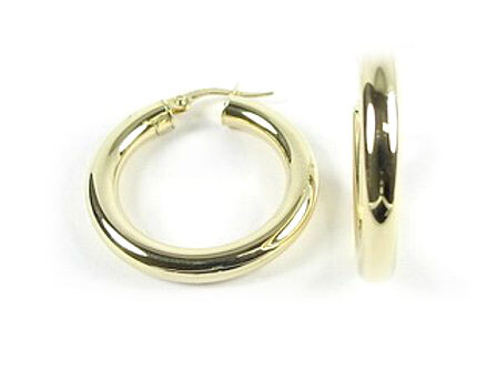 10K Yellow Gold Polished Hoop Earrings