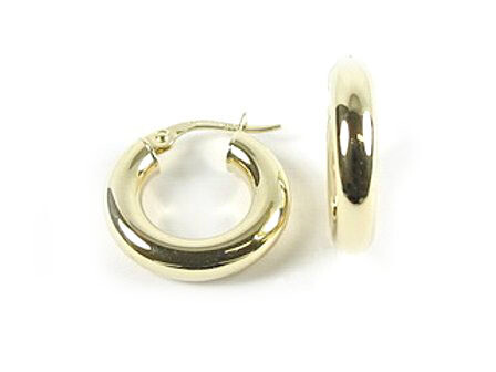 10K Yellow Gold Polished Hoop Earrings