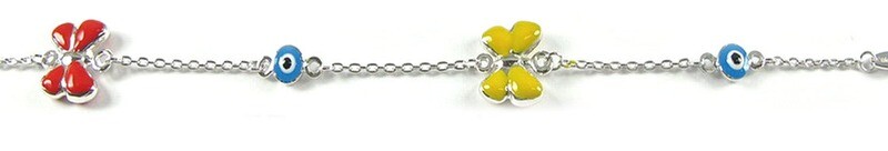 10K White Gold Butterfly Children&#39;s Bracelet