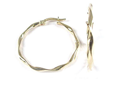 10K Yellow Gold Twisted Hoop Earrings