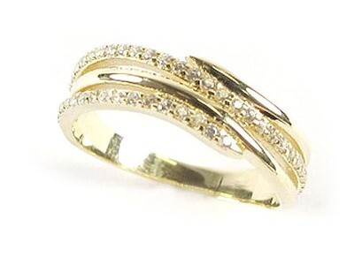 10K Yellow Gold Duo Layer Ring C/Z 10K Yellow Gold Duo Layer Ring C/Z