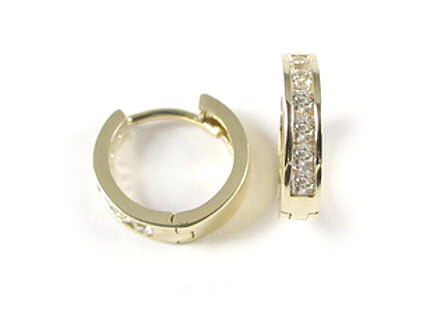 10K Yellow Gold C.Z Huggy Earrings 10K Yellow Gold C.Z Huggy Earrings