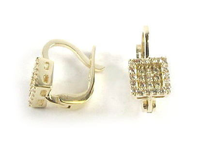 10K Yellow Gold C.Z Lever Back Earrings 10K Yellow Gold C.Z Lever Back Earrings