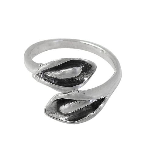 Sterling Silver, Double Calla Lily Ring. Approximate Flower Size: 15mm L X 14mm W