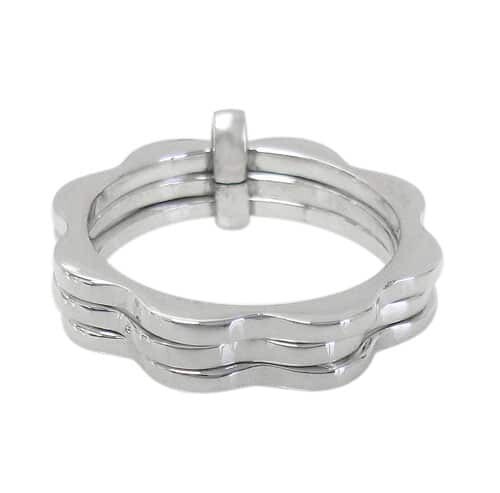 Sterling Silver, Stack Ring With 3 Band. Approximate Size: 5mm Height