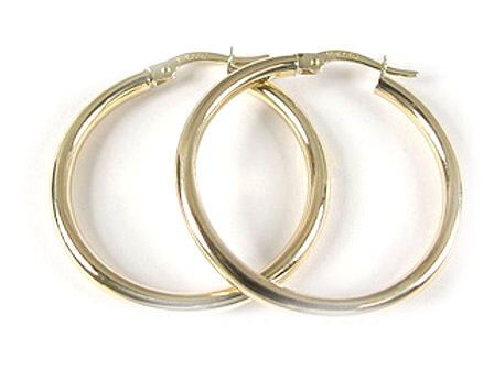 10K Yellow Gold Polished Hoop Earrings