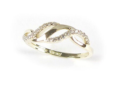 10K Yellow Gold Fancy Intertwined Ring C/Z 10K Yellow Gold Fancy Intertwined Ring C/Z