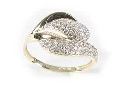 10K Yellow Gold Fancy Layered Ring C/Z 10K Yellow Gold Fancy Layered Ring C/Z