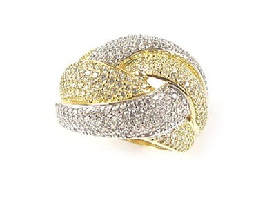 10K Yellow Gold Fancy Multi Layer Ring C/Z 10K Yellow Gold Fancy Multi Layer Ring C/Z