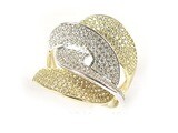 10K Yellow Gold Fancy Multi Layer Ring C/Z