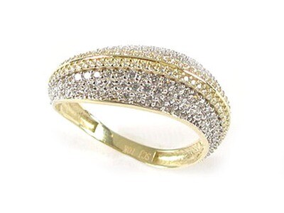 10K Yellow Gold Fancy Multi Layer Ring C/Z 10K Yellow Gold Fancy Multi Layer Ring C/Z