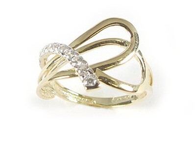 10K Yellow Gold Fancy Multi Layer Ring C/Z 10K Yellow Gold Fancy Multi Layer Ring C/Z