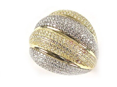 10K Yellow Gold Fancy Multi Layer Ring C/Z