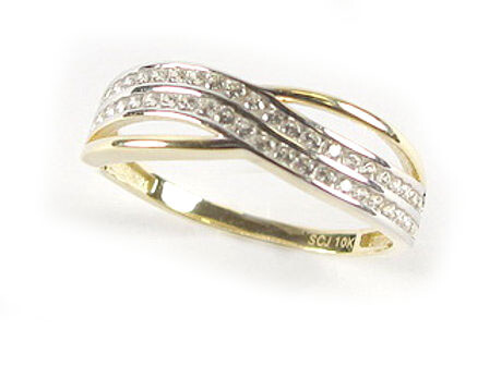 10K Yellow Gold Multi Layer Ring C/Z 10K Yellow Gold Multi Layer Ring C/Z