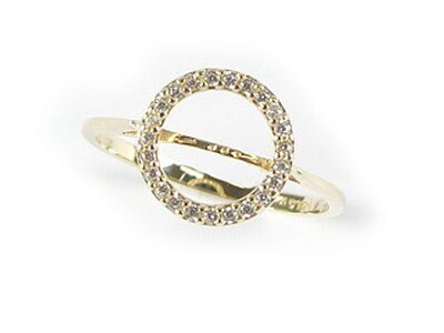 10K Yellow Gold Perfect Circle Ring C/Z 10K Yellow Gold Perfect Circle Ring C/Z