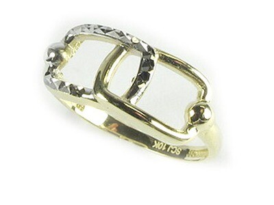 10K Yellow & White Gold Shimmer Cut Ring 10K Yellow & White Gold Shimmer Cut Ring