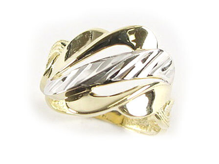 10K Yellow &amp; White Gold Multi Loop Layer Ring