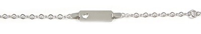 10K White Gold Heart Nameplate Children&#39;s Bracelet