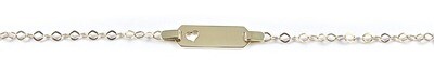 10K Yellow Gold Heart Nameplate Children&#39;s Bracelet