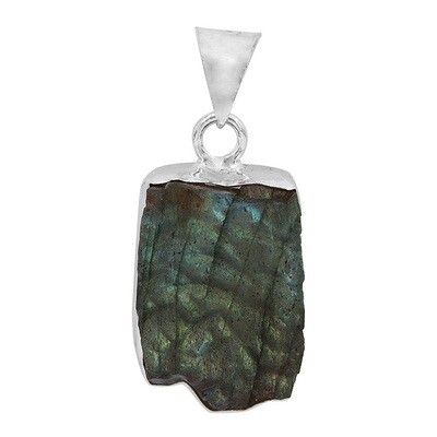 Sterling Silver, Rough Aquamarine Pendant Sterling Silver, Rough Aquamarine Pendant