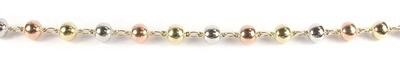 10K Yellow, White, Rose Gold Simple Ball Link Ball Bracelet