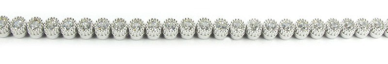 10K White Gold Round Tall Bezel Cubic Bracelet 10K White Gold Round Tall Bezel Cubic Bracelet