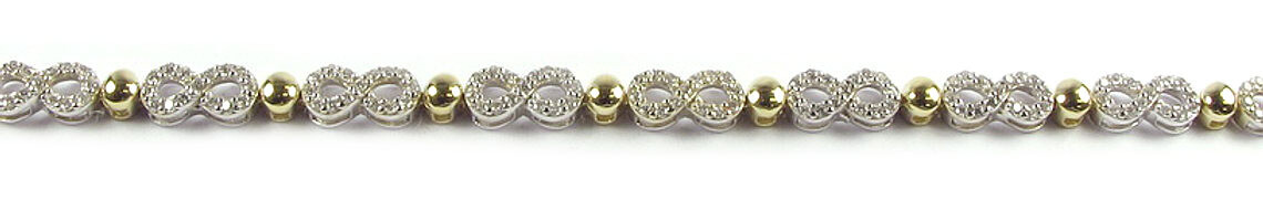 10K Yellow Gold Infinity Bead Loop Cubic Bracelet