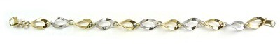 10K Yellow &amp; White Gold Chain Link Bracelet