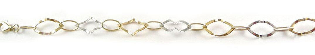 10K Yellow &amp; White Gold Multi Link Bracelet