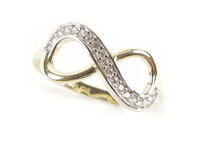 10K Yellow Gold Infinity Loop Ring C/Z 10K Yellow Gold Infinity Loop Ring C/Z