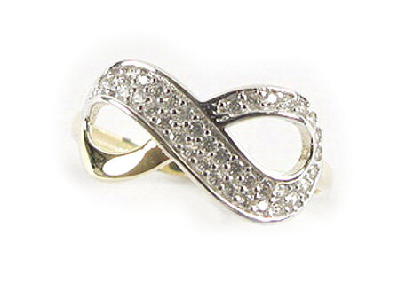 10K Yellow Gold Infinity Loop Ring C/Z