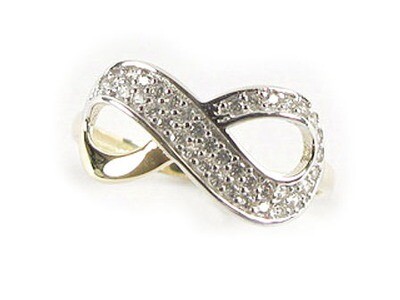 10K Yellow Gold Infinity Loop Ring C/Z 10K Yellow Gold Infinity Loop Ring C/Z